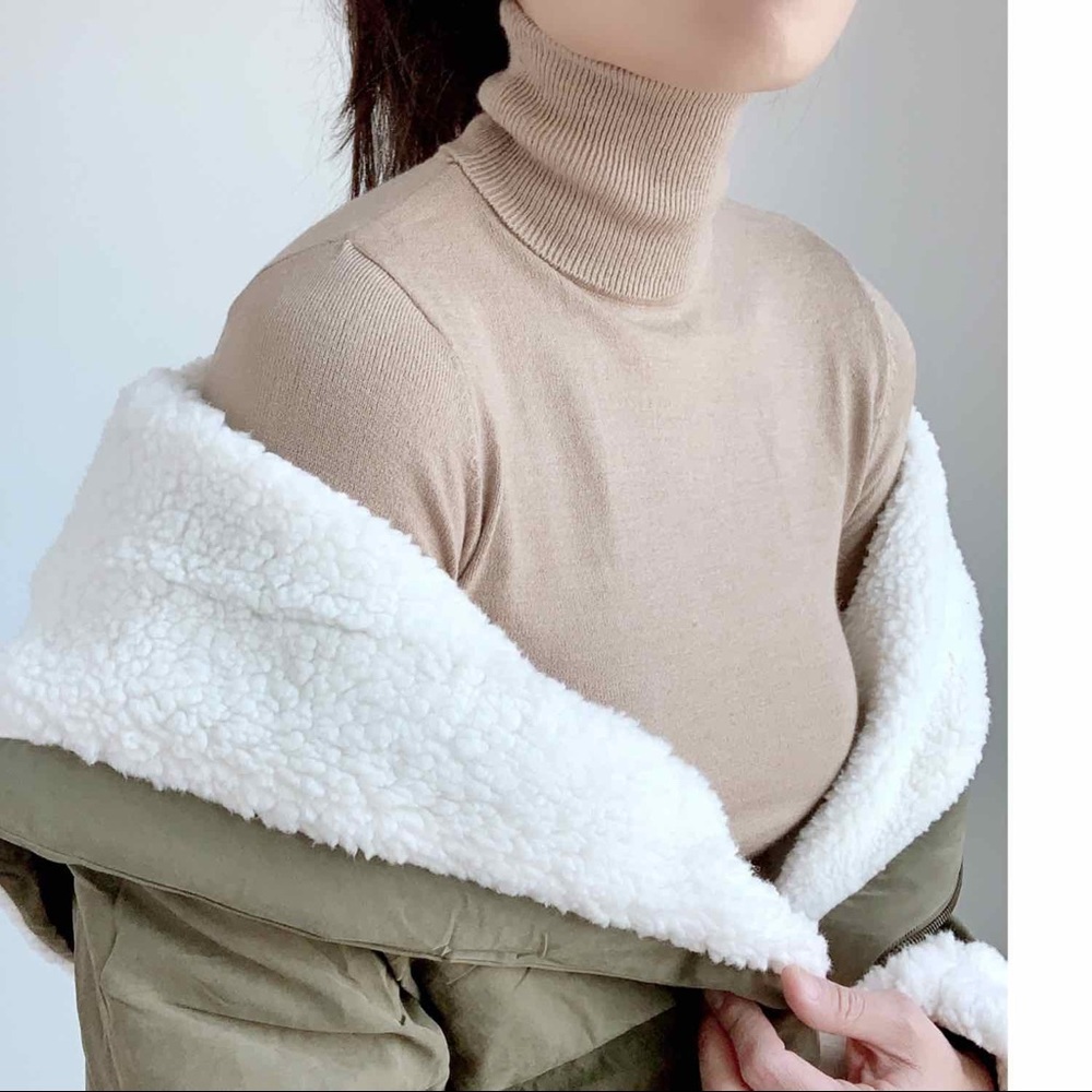 LYON HIGH NECK SOFT SLIM FIT TOP - KHAKI - Picture 6 of 12